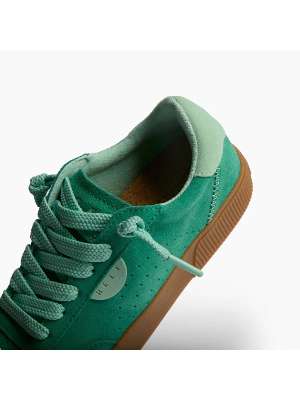 REEF Lay Day Seas Women's Leather Sneakers Green Duo CJ7205 NWT - Picture 2 of 7